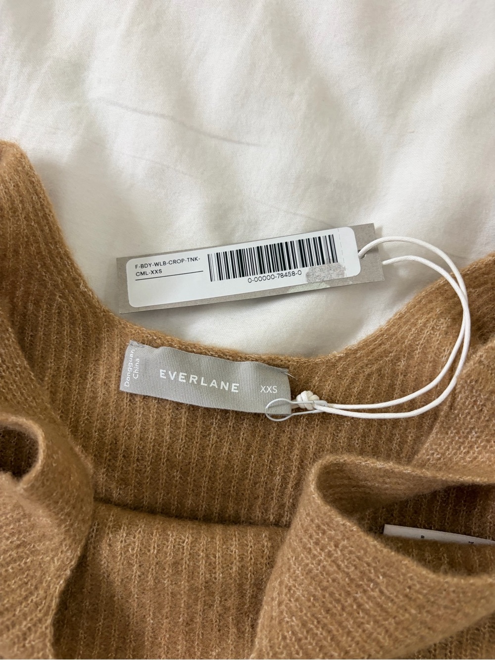 Everlane The Cozy Stretch Cropped Tank Camel Yak Wool Blend Sweater XXS - Picture 4 of 5